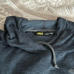 Rabbit hoodie dark gray fleece lined medium kangaroo pockets.